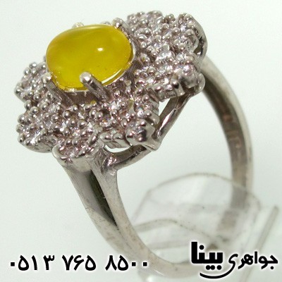 انگشتر عقیق شرف الشمس طرح گل زنانه