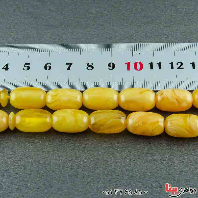 تسبیح کهربا پودری 33 دانه ای زرد درشت _کد:23101