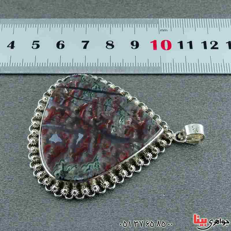 گردنبند عقیق شجری خزه ای خوش نقش و زیبا _کد:23104