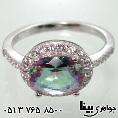 انگشتر توپاز هفت رنگ زنانه
