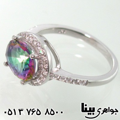 انگشتر توپاز هفت رنگ زنانه