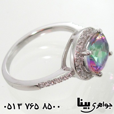 انگشتر توپاز هفت رنگ زنانه