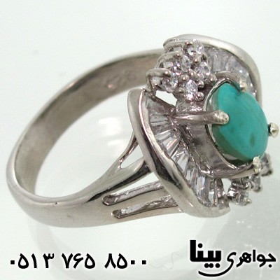 انگشتر فیروزه دور باگت زنانه