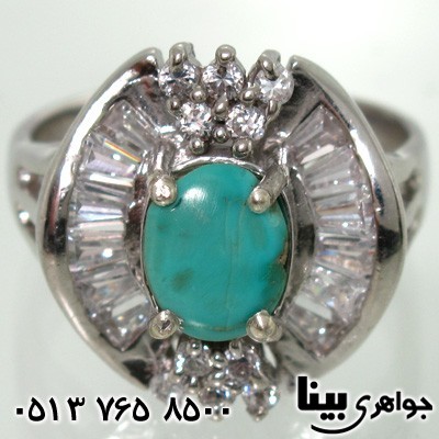 انگشتر فیروزه دور باگت زنانه
