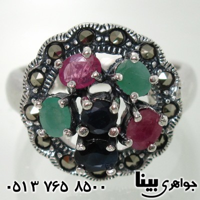 انگشتر چند جواهر 6 نگین زنانه