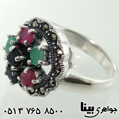 انگشتر چند جواهر 6 نگین زنانه