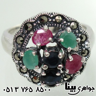 انگشتر چند جواهر 6 نگین زنانه