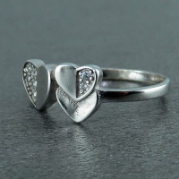 انگشتر نقره پرنس رودیوم زنانه طرح قلب 