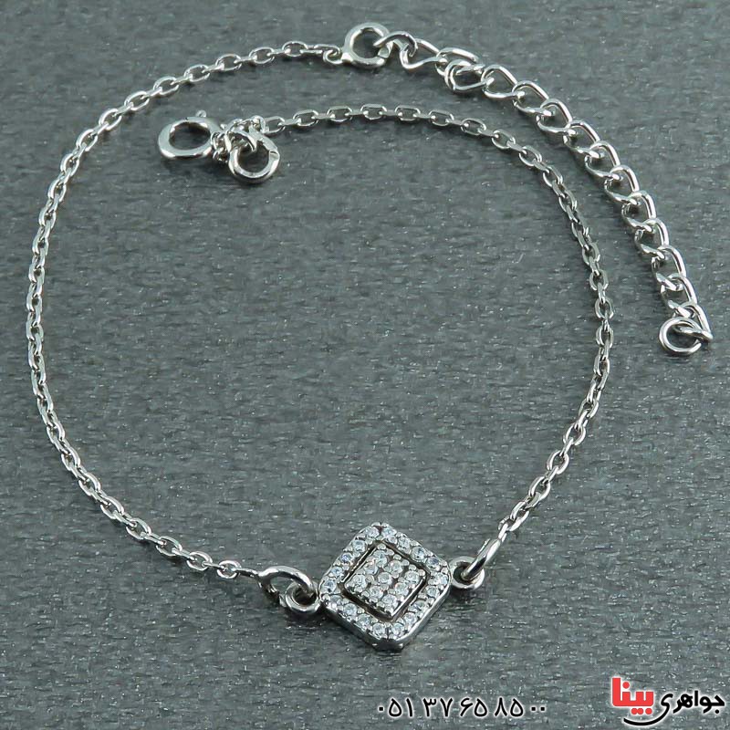 دستبند نقره رودیوم خاص بسیار زیبا زنانه _کد:23159