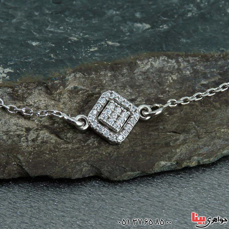 دستبند نقره رودیوم خاص بسیار زیبا زنانه _کد:23159