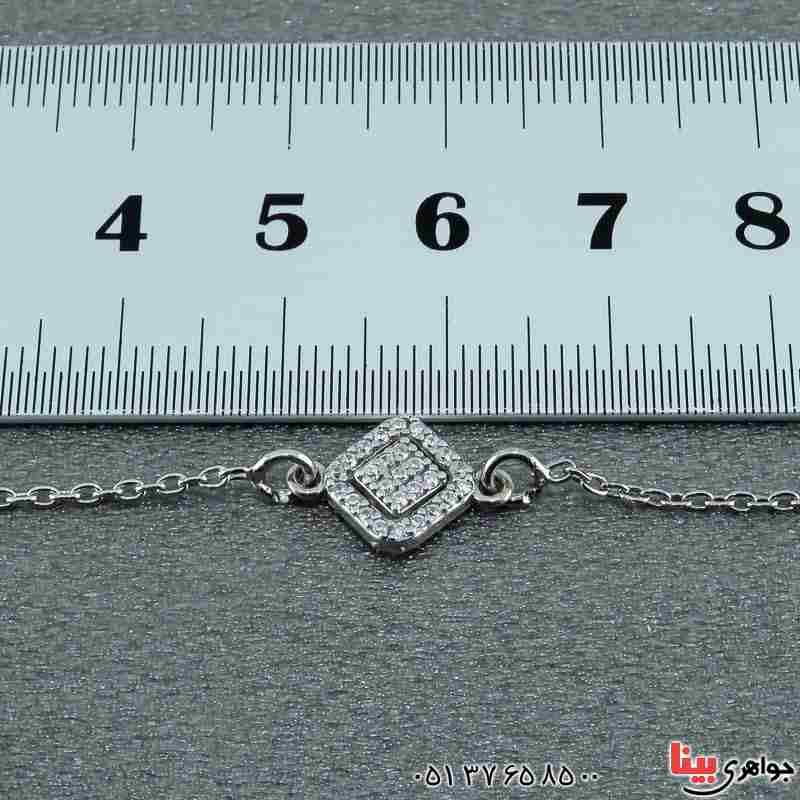 دستبند نقره رودیوم خاص بسیار زیبا زنانه _کد:23159