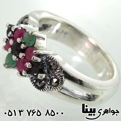 انگشتر چند جواهر 9 نگین زنانه