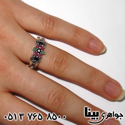 انگشتر چند جواهر 9 نگین زنانه