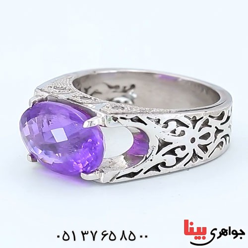 انگشتر آمتیست خوشرنگ و خاص دست ساز _کد:23253