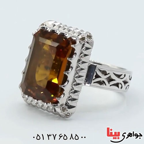 انگشتر الکساندریت  زیبا و برلیان خاص مردانه _کد:23254