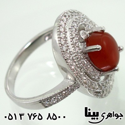 انگشتر عقیق یمنی طرح اشرافی زنانه