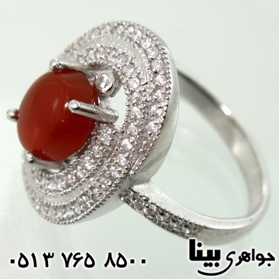 انگشتر عقیق یمنی طرح اشرافی زنانه