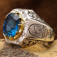 انگشتر توپاز لندن دست ساز دور الماس 