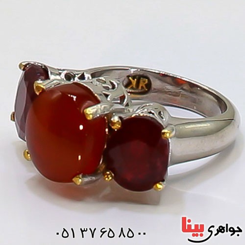 انگشتر چند جواهر زنانه رودیوم بسیار خاص _کد:23351