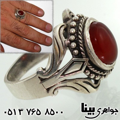 انگشتر عقیق یمنی طرح کلاسیک مردانه