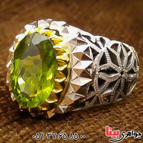 انگشتر زبرجد فاخر درشت دست ساز مردانه _کد:23396