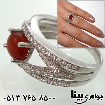 انگشتر عقیق یمنی چشمی زنانه