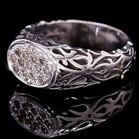 انگشتر الماس فاخر و دست ساز مردانه 