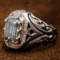 انگشتر الماس روسی (موزانایت) فاخر و دور الماس 