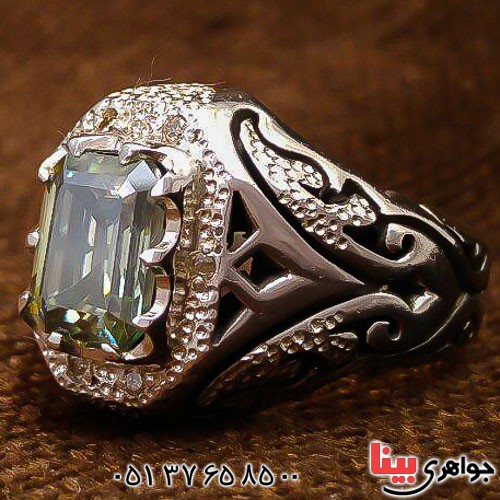 انگشتر الماس روسی (موزانایت) فاخر و دور الماس _کد:23431