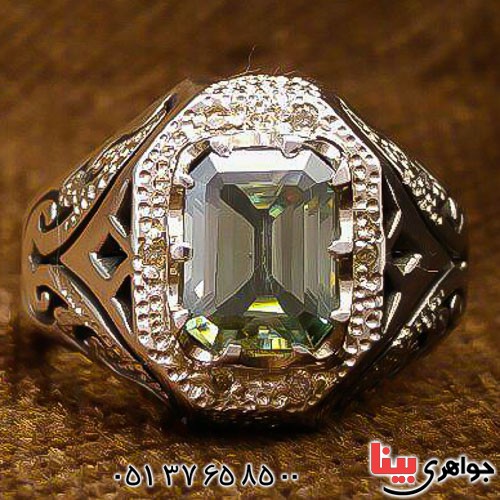 انگشتر الماس روسی (موزانایت) فاخر و دور الماس _کد:23431