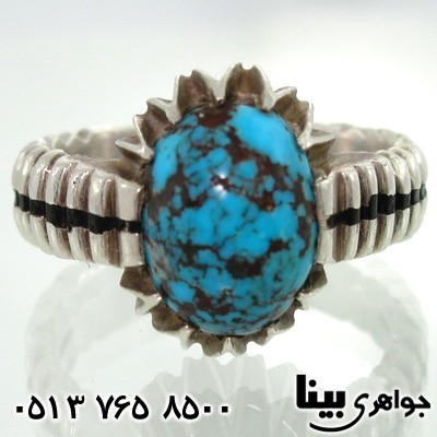 انگشتر فیروزه نیشابوری شجری، لبه دار مردانه