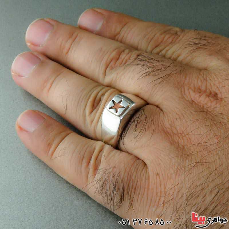انگشتر نقره خاص و زیبا مردانه همراه با حرز امام جواد (ع) _کد:23468