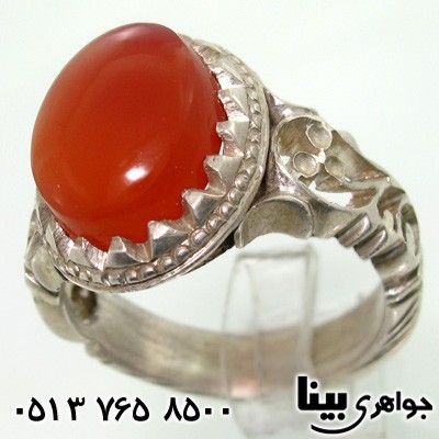 انگشتر عقیق یمنی دور چنگ مردانه