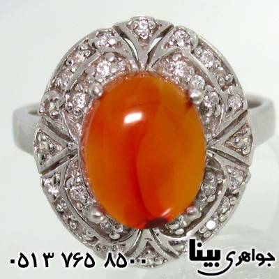 انگشتر عقیق یمنی درشت رادیوم زنانه