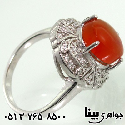 انگشتر عقیق یمنی درشت رادیوم زنانه