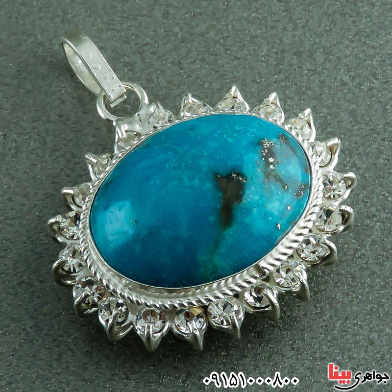گردنبند فیروزه دورجواهری زنانه بسیارزیبا _کد:23487