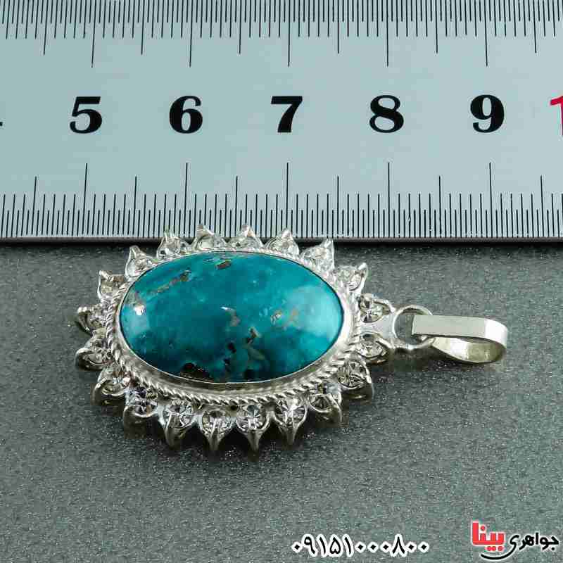گردنبند فیروزه خاص خوشرنگ زنانه _کد:23489