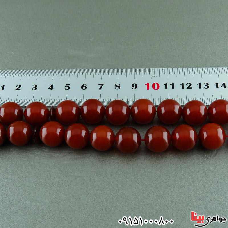 تسبیح عقیق قرمز 33 دانه ای خوشرنگ درشت _کد:23530