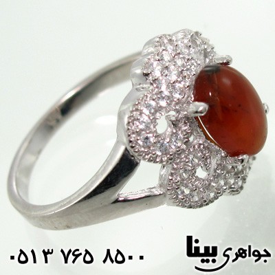 انگشتر عقیق یمنی طرح پارادایس زنانه