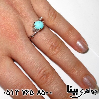انگشتر فیروزه نیشابوری نگین عجمی زنانه