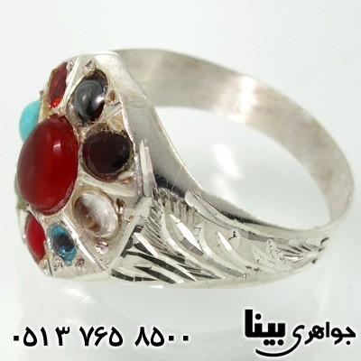 انگشتر چند جواهر فیروزه و عقیق حرز امام جواد(ع)