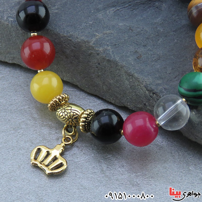 دستبند چند جواهر سنگ درمانی زیبا _کد:23655