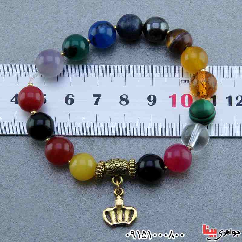 دستبند چند جواهر سنگ درمانی زیبا _کد:23655