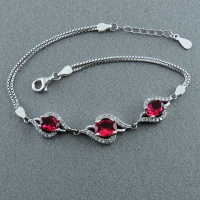 دستبند یاقوت سرخ خوشرنگ رودیوم زنانه 