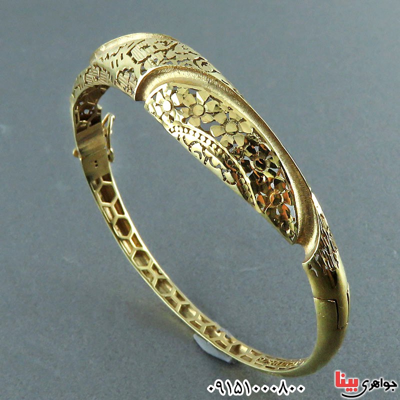 دستبند نقره النگویی طلایی بسیار زیبا 