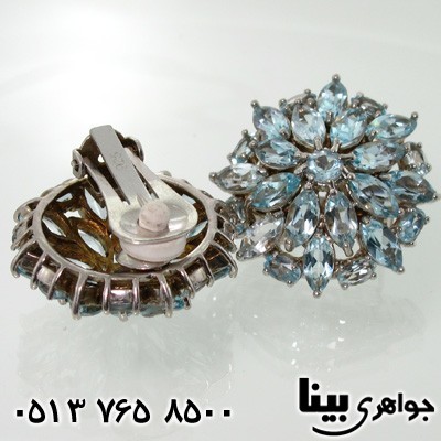 گوشواره آکوآمارین درشت فاخر زنانه