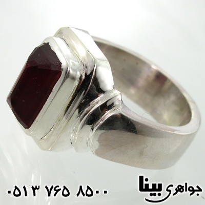 انگشتر یاقوت گارنت فاخر تک مردانه