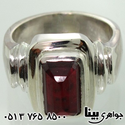 انگشتر یاقوت گارنت فاخر تک مردانه