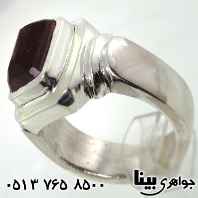 انگشتر یاقوت گارنت فاخر تک مردانه