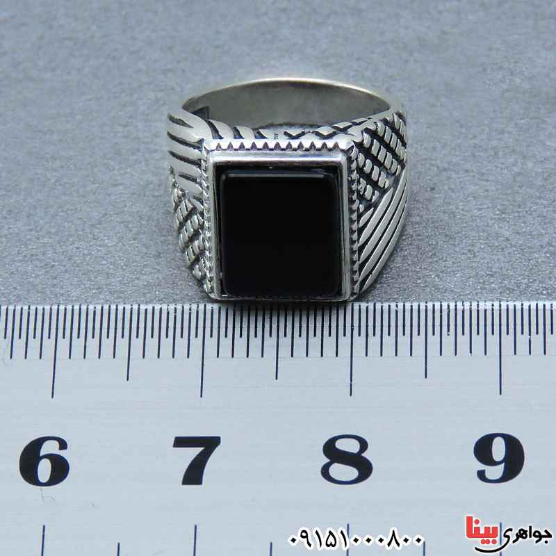 انگشتر عقیق سیاه (اونیکس) اسپرت زیبا _کد:23923